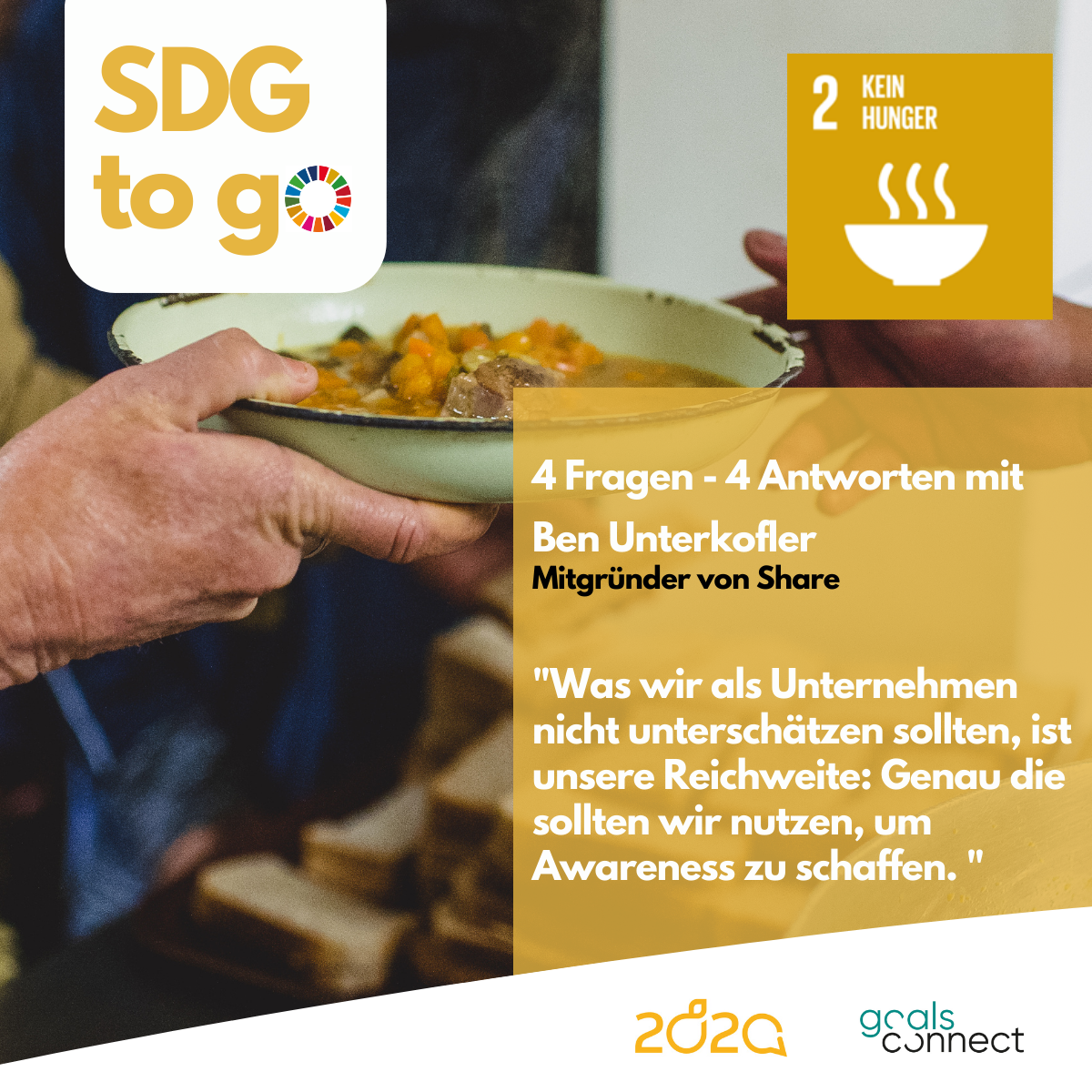 You are currently viewing SDG to go – Heute: SDG 2 „Kein Hunger“ – mit Ben Unterkofler von Share