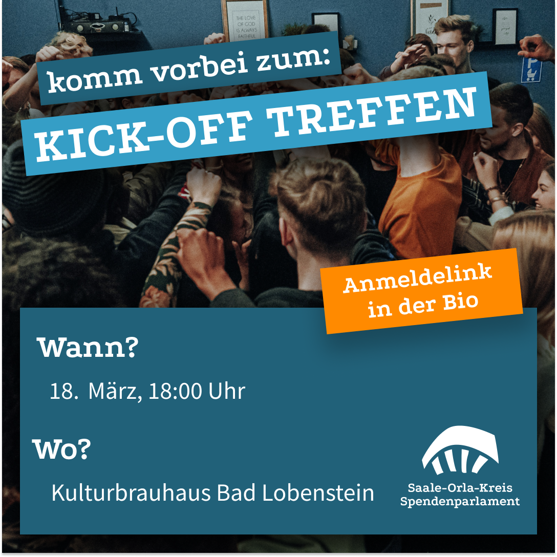 You are currently viewing Spendenparlament  – Kick-Off Veranstaltung in Bad Lobenstein